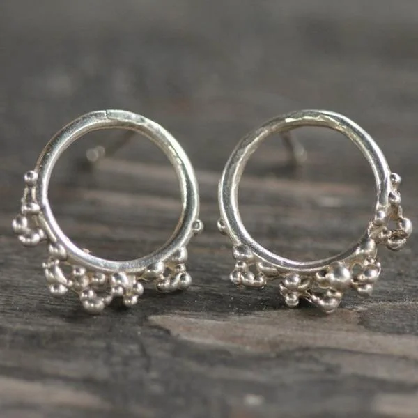 Best hoop earrings with sparkling cubic zirconia for a brilliant, budget-friendly effect-Russel Reef Hoop Studs