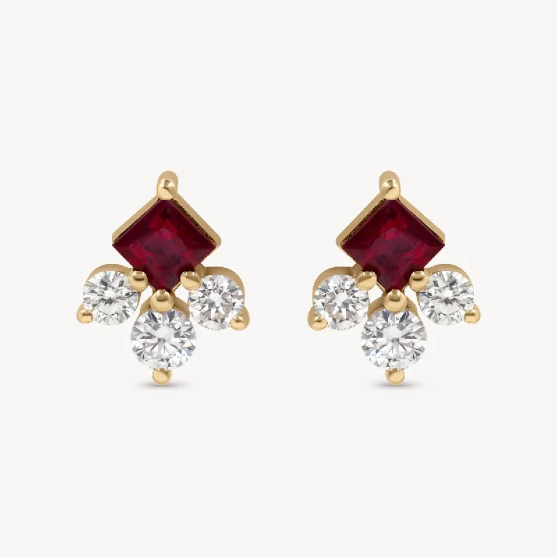 Hoop earrings with stacked layers for a bold and textured design-Scarlet Studs