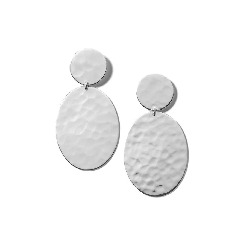 Best hoop earrings with matching bracelets for a coordinated jewelry set-Classico Crinkle Hammered Oval Snowman Earrings