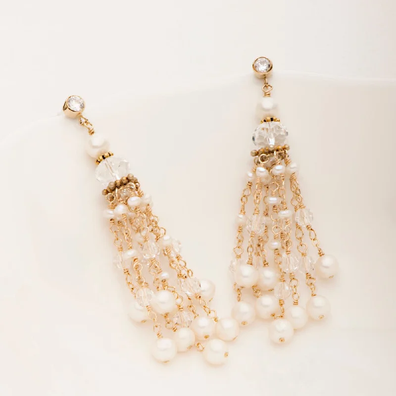 Hoop earrings with rhinestone embellishments for a glamorous and sparkling look-Sophia Tassel Earring