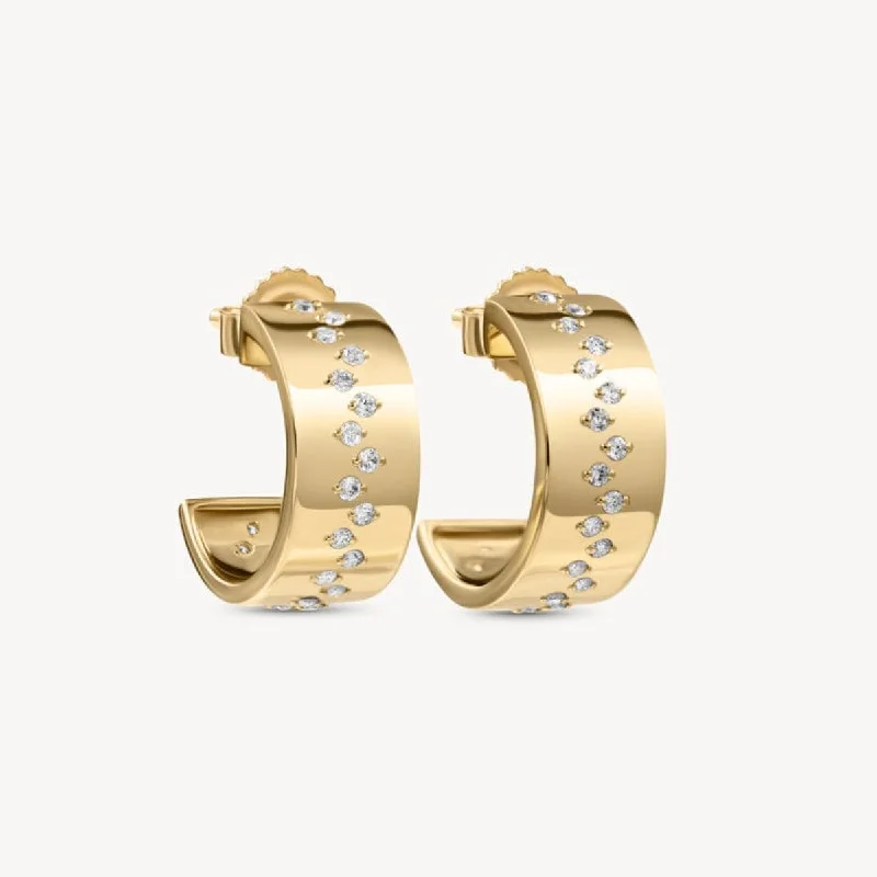 Best hoop earrings with asymmetrical designs for a fashion-forward, avant-garde look-Stream of Diamonds Cuff Earrings