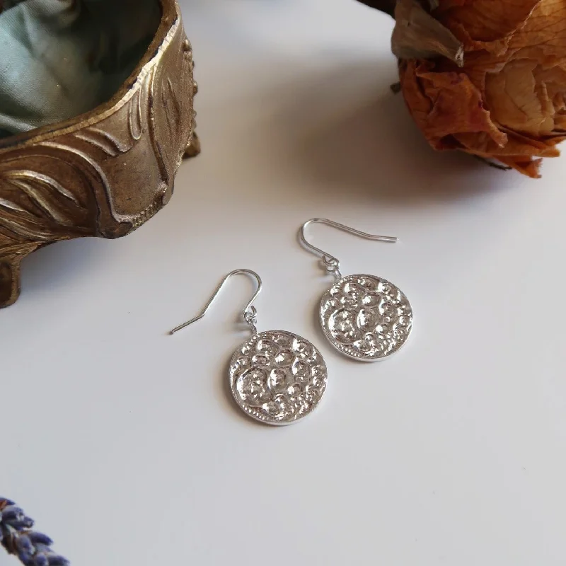 Hoop earrings with cut-out designs for a creative and lightweight effect-Textured Moon Earrings