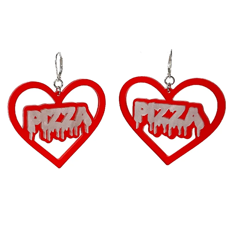 Best hoop earrings with snake chain details for a sleek and modern touch-True Love (It's Pizza) Door Knocker Earrings