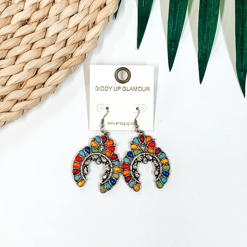 Best hoop earrings with hammered gold for a rustic yet elegant look-Western Squash Blossom Earrings in Multi