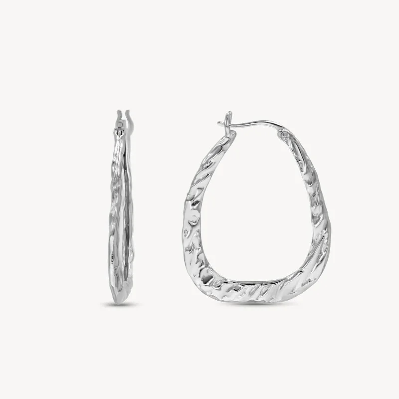 Best hoop earrings with geometric pendants for a modern, chic appeal-White Gold Organic Twist Hoops