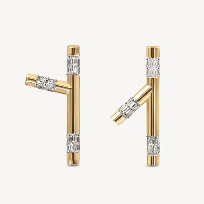 Best hoop earrings with minimal embellishments for a sleek and modern look-Y Stem Earrings