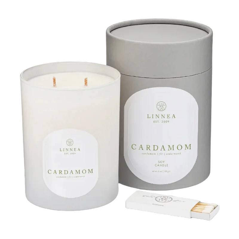 Best necklaces and pendants with opal and gold for a vibrant, luxurious contrast-Cardamom 2-Wick Candle