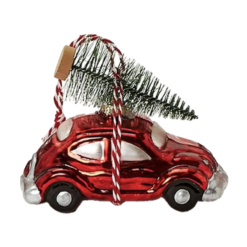 Best necklaces and pendants with butterfly pendants for a delicate, light style-Christmas Tree on Vintage Car Ornament