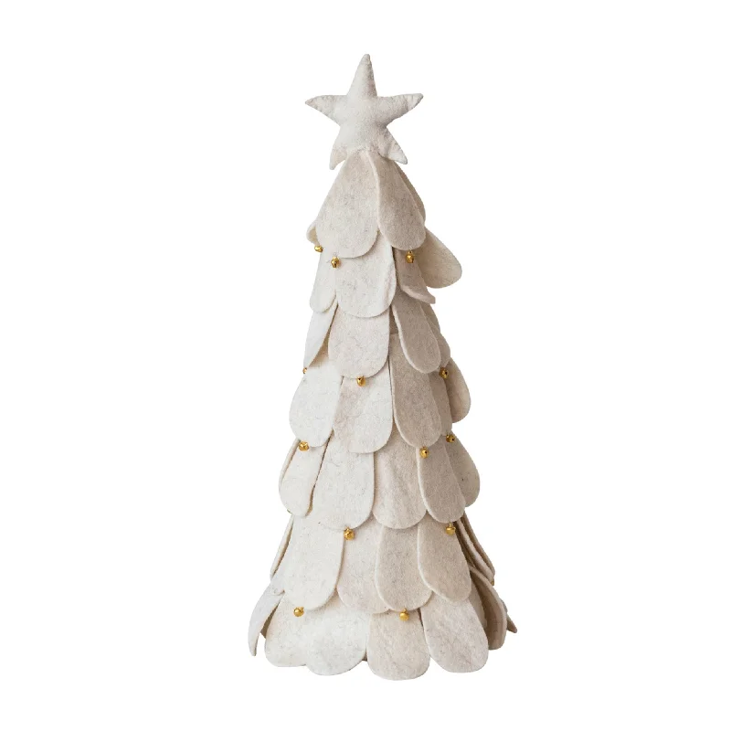 Necklaces and pendants with infinity love symbols for an eternal, romantic gesture-Cream Wool Felt Christmas Tree